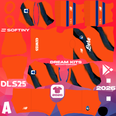 Kit / Uniforme Tercero Atalanta BC 2025-2026 Dream League Soccer / DLS 2025 512x512 PNG
