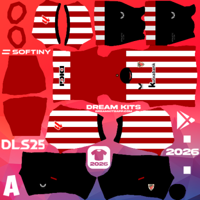 Kit / Uniforme Local Athletic Club Bilbao 2025-2026 Dream League Soccer / DLS 2025