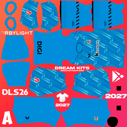 Kit / Uniforme Tercero Athletic Club Bilbao 2026-2027 Dream League Soccer / DLS 2026 512x512 PNG