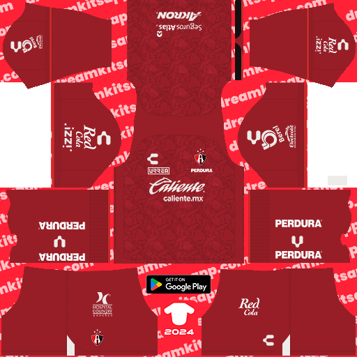 Kit / Uniforme Visitante Atlas 2023-2024 Dream League Soccer 2019 / FTS