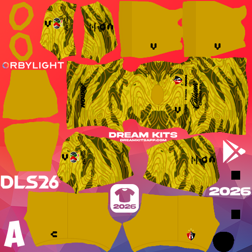 Kit / Equipamento Goleiro Terceiro Atlas 2025-2026 Dream League Soccer / DLS 2026 512x512 PNG