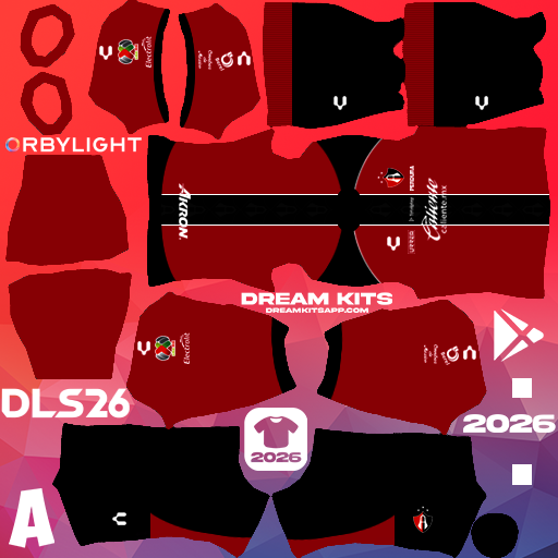 Kit Home Atlas 2025-2026 Dream League Soccer / DLS 2026 512x512 PNG