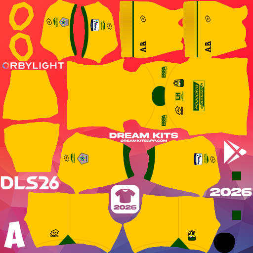 Kit Home Atlético Bucaramanga 2026 Dream League Soccer / DLS 2026 512x512 PNG