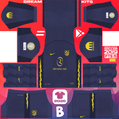 Kit Away Atletico de Madrid 2025-2026 Dream League Soccer 2019 DLS / FTS