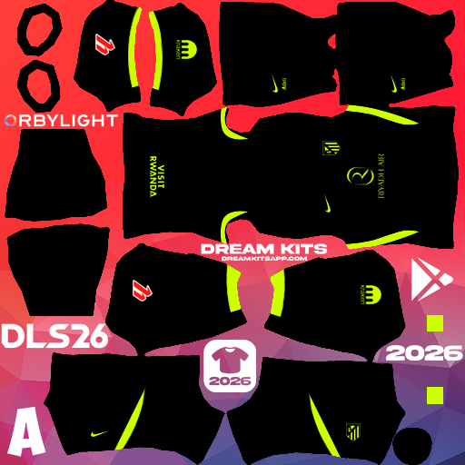 Kit Away Atletico de Madrid 2026-2027 Dream League Soccer / DLS 2026 512x512 PNG