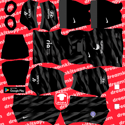 Kit / Uniforme POR Visitante Atletico de Madrid 2023-2024 Dream League Soccer 2025