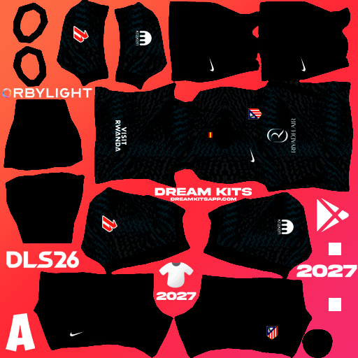 Kit / Equipamento Goleiro Titular Atletico de Madrid 2026-2027 Dream League Soccer / DLS 2026 512x512 PNG