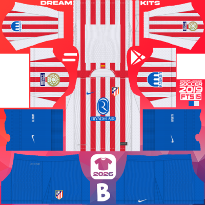 Kit Home Atletico de Madrid 2025-2026 Dream League Soccer 2019 DLS / FTS