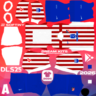 Kit / Uniforme Local Atletico de Madrid 2025-2026 Dream League Soccer / DLS 2025