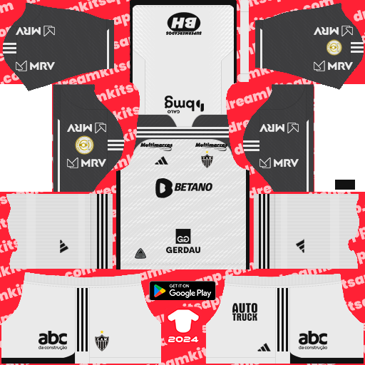 Kit / Uniforme Visitante Atlético Mineiro 2023 Dream League Soccer 2019 / FTS