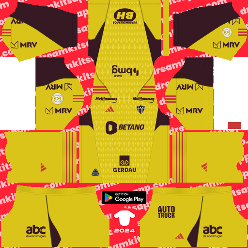 Kit / Uniforme POR Tercero Atlético Mineiro 2023 Dream League Soccer 2019 / FTS