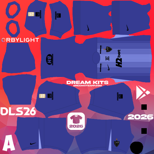 Kit / Uniforme Portero Tercero Atlético Mineiro 2026 Dream League Soccer / DLS 2026 512x512 PNG