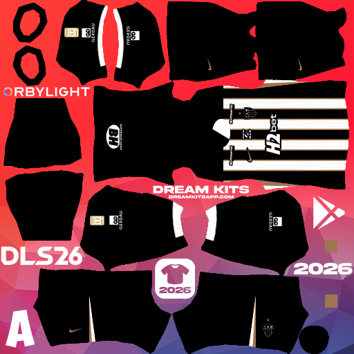Kit / Uniforme Local Atlético Mineiro 2026 Dream League Soccer / DLS 2026 512x512 PNG