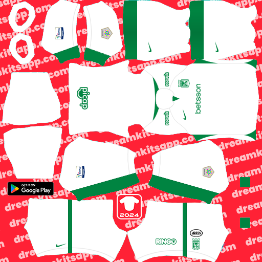 Kit / Uniforme Visitante Atlético Nacional 2024 Dream League Soccer 2025