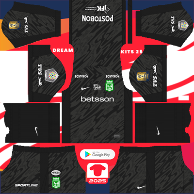 Kit GK Away Atlético Nacional 2025 Dream League Soccer 2019 / FTS