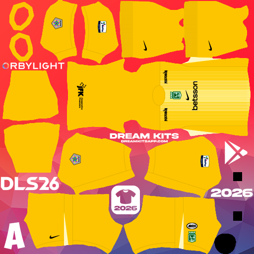 Kit Goalkeeper Home Atlético Nacional 2026 Dream League Soccer / DLS 2026 512x512 PNG