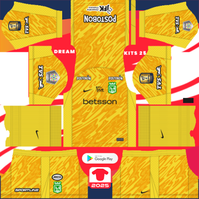 Kit GK Third Atlético Nacional 2025 Dream League Soccer 2019 / FTS