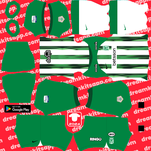 Kit / Uniforme Local Atlético Nacional 2024 Dream League Soccer 2024