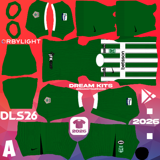 Kit Home Atlético Nacional 2026 Dream League Soccer / DLS 2026 512x512 PNG