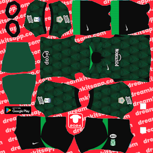 Kit / Uniforme Tercero Atlético Nacional 2023 Dream League Soccer 2025