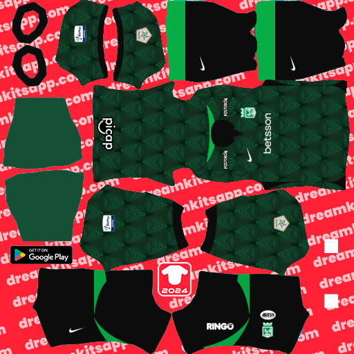 Kit / Uniforme Tercero Atlético Nacional 2024 Dream League Soccer 2025