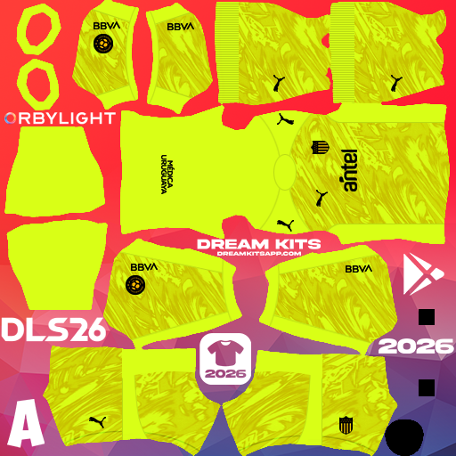 Kit / Uniforme Portero Local Atlético Peñarol 2026 Dream League Soccer / DLS 2026 512x512 PNG