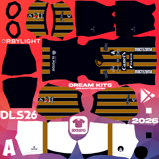 Kit / Equipamento Visitante Atlético San Luis 2025-2026 Dream League Soccer / DLS 2026 512x512 PNG