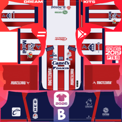 Kit Home Atlético San Luis 2025-2026 Dream League Soccer 2019 DLS / FTS