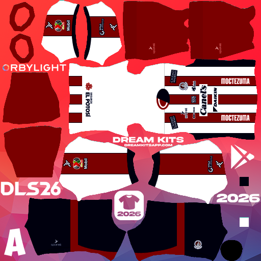 Kit / Equipamento Titular Atlético San Luis 2025-2026 Dream League Soccer / DLS 2026 512x512 PNG