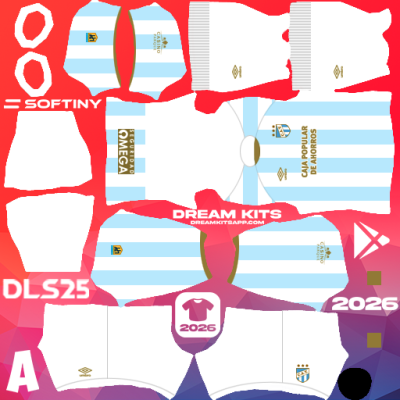 Kit / Équipement Domicile Atlético Tucuman 2025 Dream League Soccer / DLS 2025 512x512 PNG