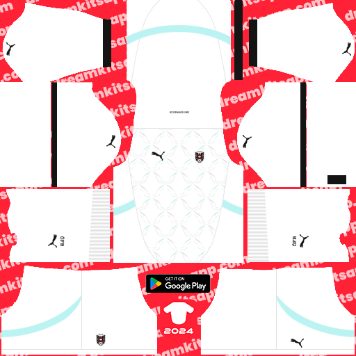 Kit / Uniforme Visitante Austria 2024 Dream League Soccer 2019 / FTS