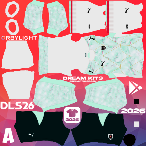 Kit / Équipement Extérieur Austria 2026 Dream League Soccer / DLS 2026 512x512 PNG