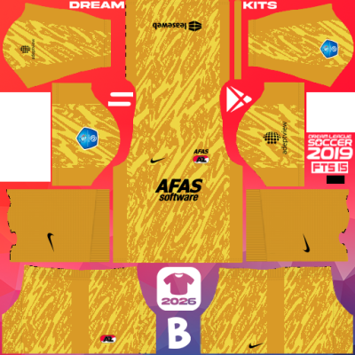 Kit GK Away AZ Alkmaar 2025-2026 Dream League Soccer 2019 DLS / FTS 512x512 PNG