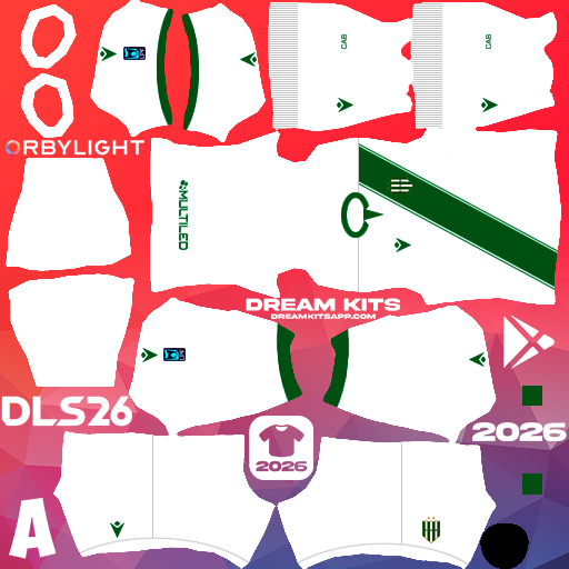 Kit / Equipamento Titular Banfield 2026 Dream League Soccer / DLS 2026 512x512 PNG