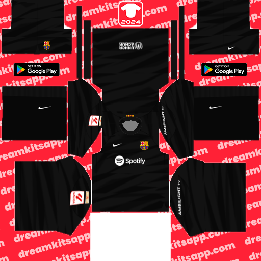 Barcelona GK Away kit 2023-2024 Dream League Soccer Classic