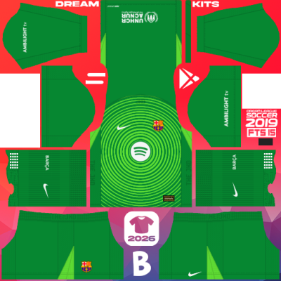 Kit GK Away Barcelona 2025-2026 Dream League Soccer 2019 DLS / FTS