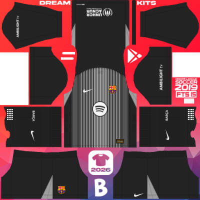 Kit GK Home Barcelona 2025-2026 Dream League Soccer 2019 DLS / FTS