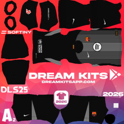 Kit GK Home Barcelona 2025-2026 Dream League Soccer / DLS 2025