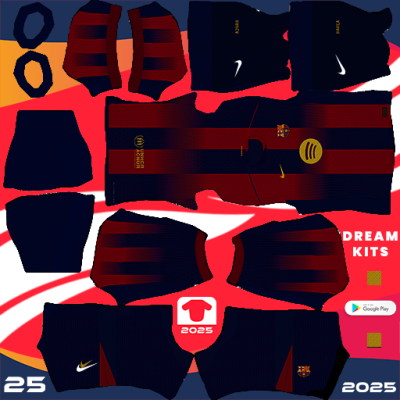 Barcelona Home kit 2025-2026 Dream League Soccer 2025