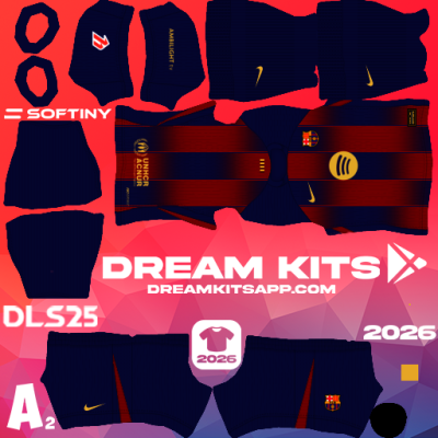 Kit Home Barcelona 2025-2026 Dream League Soccer / DLS 2025