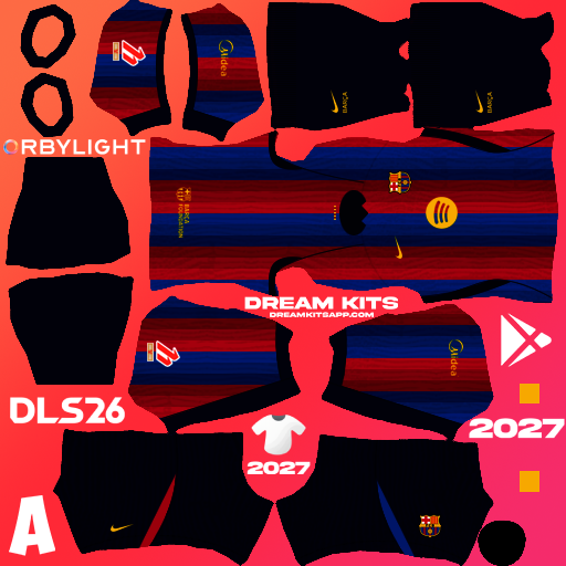 Kit Home Barcelona 2026-2027 Dream League Soccer / DLS 2026 512x512 PNG