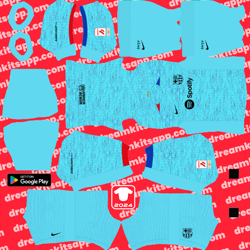 Kit / Uniforme Tercero Barcelona 2023-2024 Dream League Soccer 2025