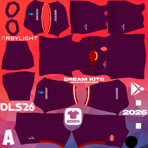 Kit Goalkeeper Away Barracas Central 2026 Dream League Soccer / DLS 2026 512x512 PNG