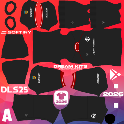 Kit / Uniforme POR Tercero Barracas Central 2025 Dream League Soccer / DLS 2025 512x512 PNG