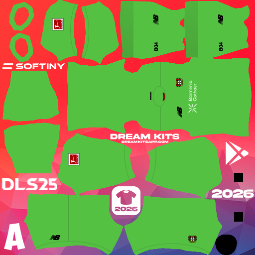 Kit GK Away Bayer Leverkusen 2025-2026 Dream League Soccer / DLS 2025 512x512 PNG