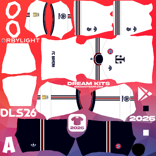 Kit Away Bayern Munich 2026-2027 Dream League Soccer / DLS 2026 512x512 PNG