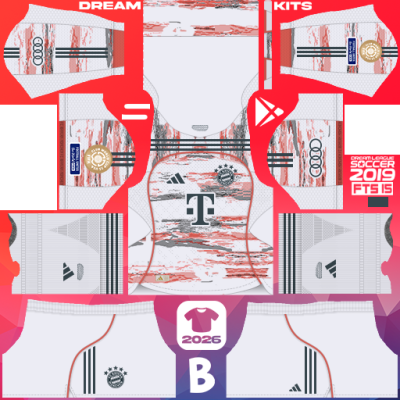 Kit / Uniforme Visita Bayern Munich 2025 Dream League Soccer 2019 DLS / FTS
