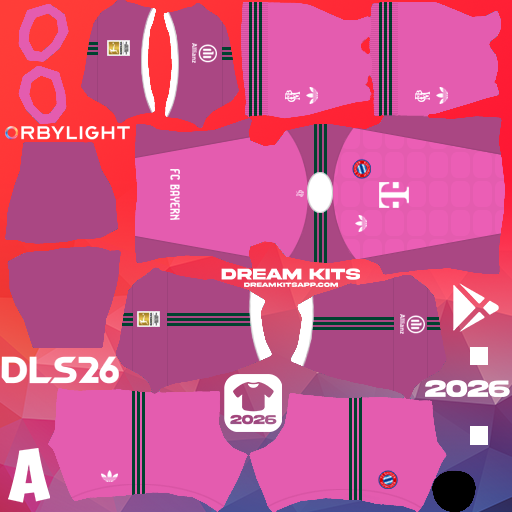Kit Goalkeeper Away Bayern Munich 2026-2027 Dream League Soccer / DLS 2026 512x512 PNG