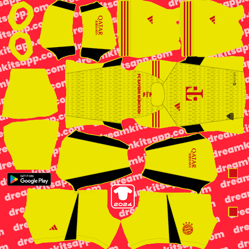 Bayern Munich GK Home kit 2023-2024 Dream League Soccer 2025