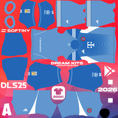Kit / Uniforme POR Tercero Bayern Munich 2025-2026 Dream League Soccer / DLS 2025